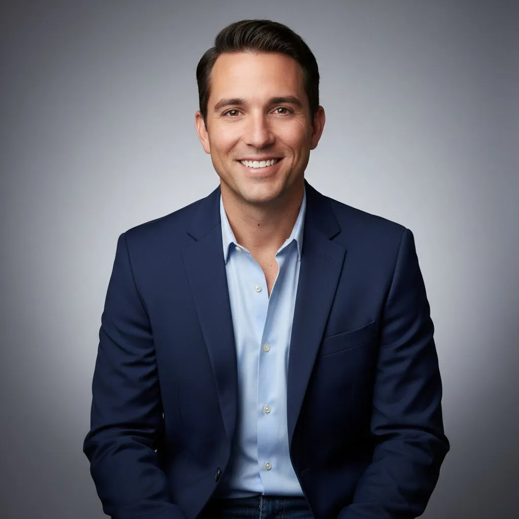 Professional AI business headshot for content creator brand consistency