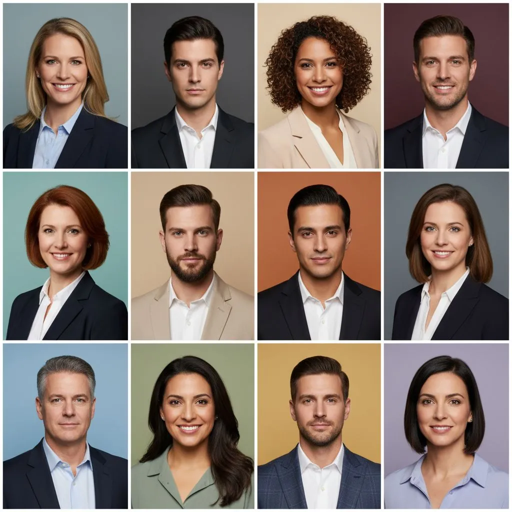 Polished AI-generated business headshots for sales professionals
