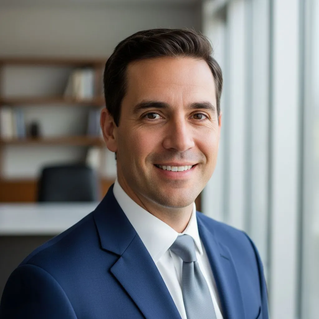Professional headshot of a financial advisor in business attire