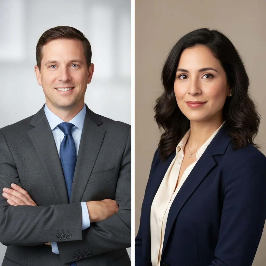 Examples of square and portrait headshot crops