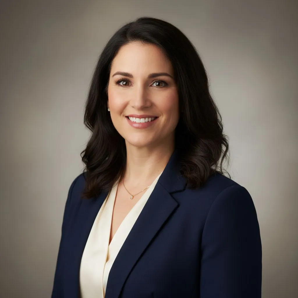 Professional real estate agent headshot with clean background