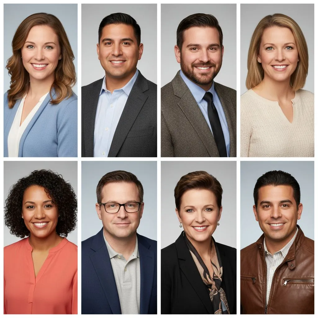 A collage of friendly teacher headshots with clean, consistent backgrounds